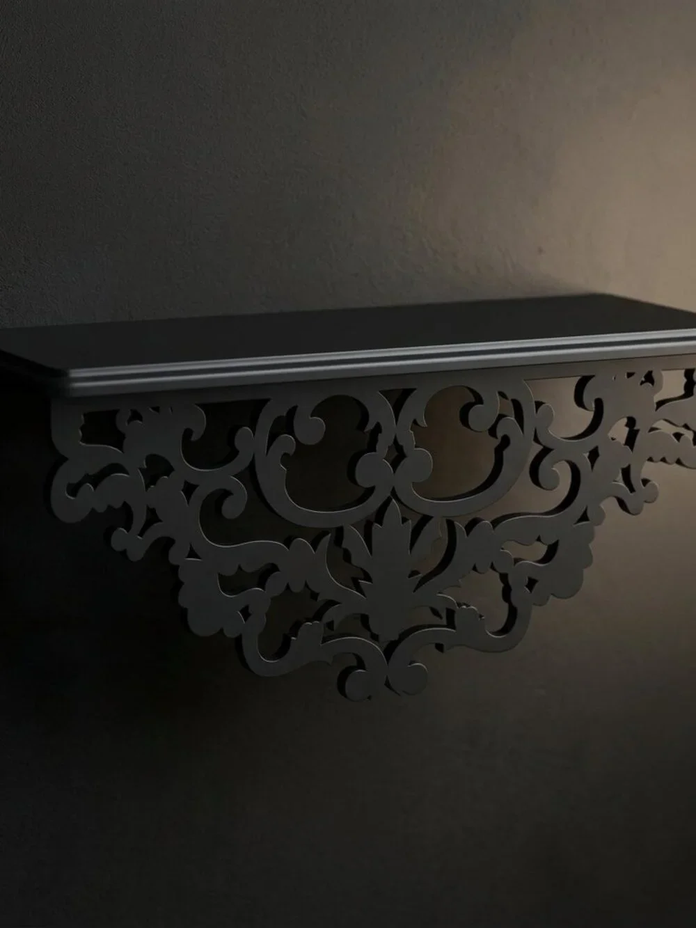 Black Vintage Scroll Wall Shelf by AVON
